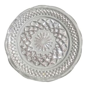 ⏳️Vintage⏳️Anchor Hocking Wexford Clear Glass Divided Saucer Plate 6 Inch